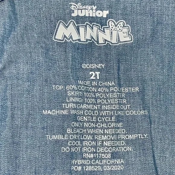 Disney Minnie Mouse Stars & Stripes Dress 2T Toddler Chambray Patriotic Tulle - Picture 6 of 7